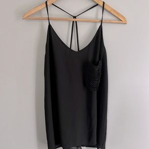 Black tank with open strappy back